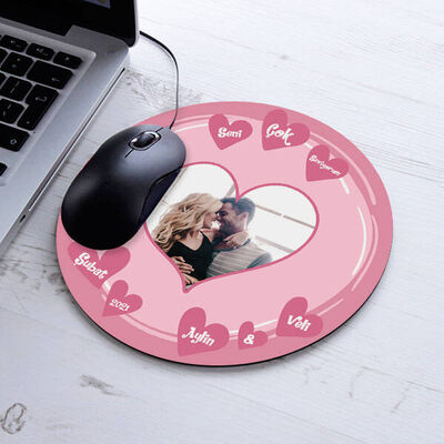 Seni Seviyorum Fotolu Yuvarlak Mousepad - 1