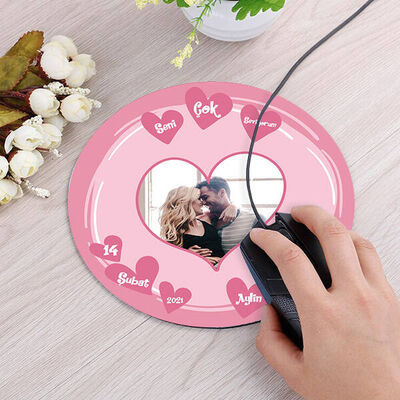Seni Seviyorum Fotolu Yuvarlak Mousepad - 2