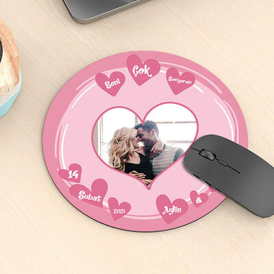Seni Seviyorum Fotolu Yuvarlak Mousepad - 4