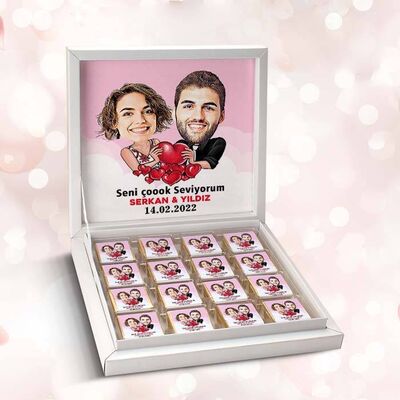Seni Seviyorum Karikatürlü Çikolata Kutusu - 1