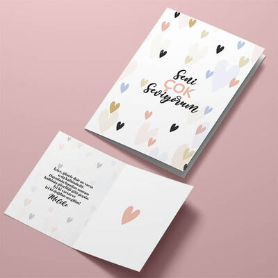 Seni Seviyorum Romantik Tebrik Kartı - 1