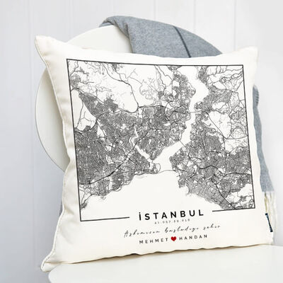 Aşkımızın Şehri Haritalı Yastık - 3