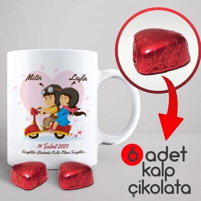 Seninle Çok Mutluyum Kupa ve Kalp Çikolata - 2