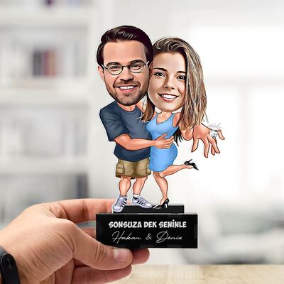 Seninle Mutluluğa Koşalım Karikatürlü Biblo - 4