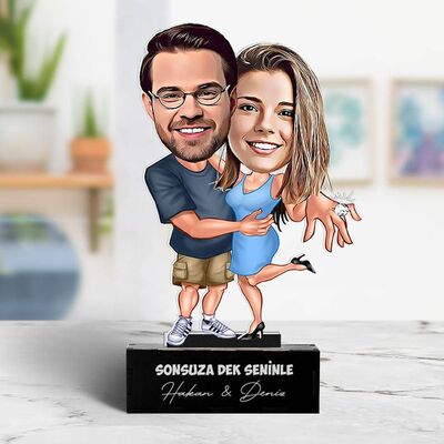 Seninle Mutluluğa Koşalım Karikatürlü Biblo - 5
