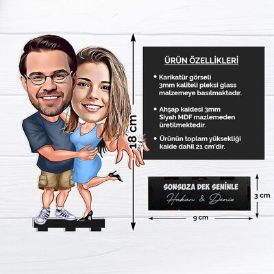 Seninle Mutluluğa Koşalım Karikatürlü Biblo - 6