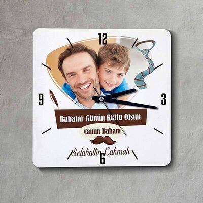 Sevgili Babam Fotoğraflı Duvar Saati - 1