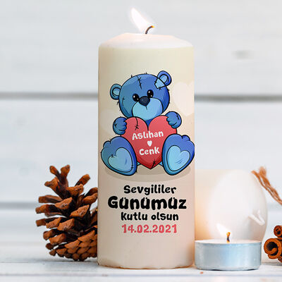 Sevgililer Günü Ayıcık Simgeli Mum - 1