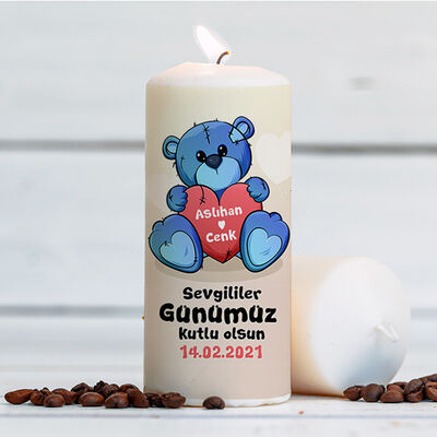 Sevgililer Günü Ayıcık Simgeli Mum - 3