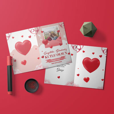 Sevgililer Günü Mesajlı Kişiye Özel Kartpostal - 2