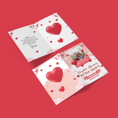Sevgililer Günü Mesajlı Kişiye Özel Kartpostal - 3