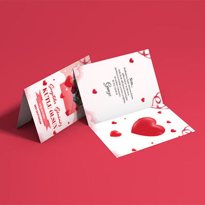 Sevgililer Günü Mesajlı Kişiye Özel Kartpostal - 1