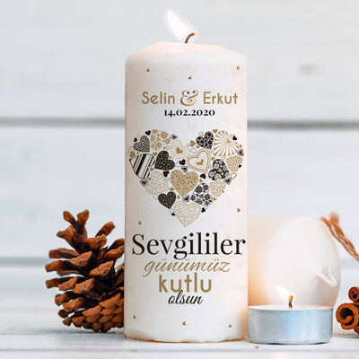 Sevgililer Günü Sürprizi İsimli Mum - 1