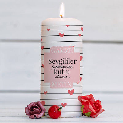Sevgililer Günü Temalı İsme Özel Mum - 1