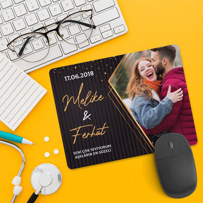Sevgililer İçin Romantik Fotoğraflı Mousepad - 4