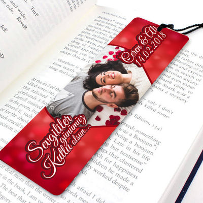 Sevgililere Fotoğraflı Romantik Kitap Ayracı - 1