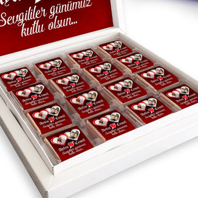 Sevgililere Özel 2 Fotoğraflı Çikolata Kutusu - 2