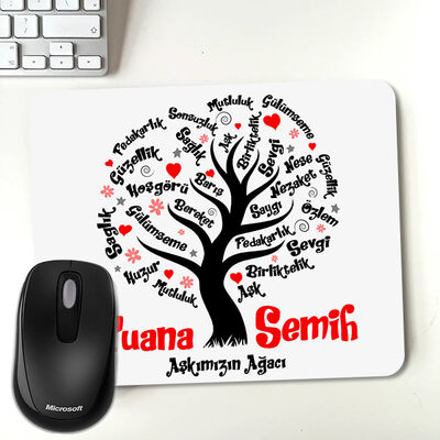 Sevgililere Özel Aşk Ağacı Mousepad - 1