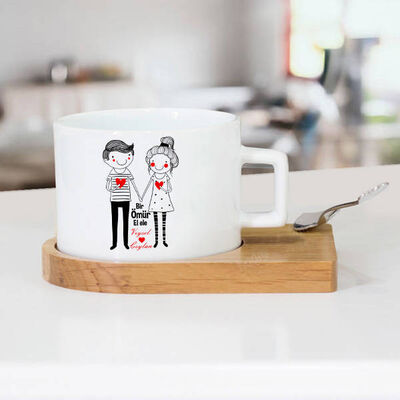 Sevgililere Özel El Ele Çay Fincanı - 1