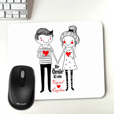Sevgililere Özel El Ele Mousepad - 1