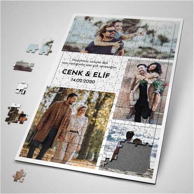Sevgililere Özel Fotoğraf Baskılı Puzzle - 1