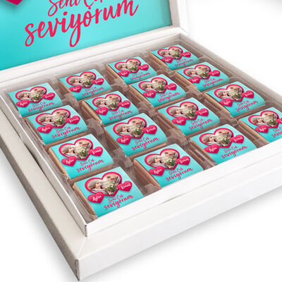 Sevgililere Özel Fotoğraflı Çikolata Kutusu - 2