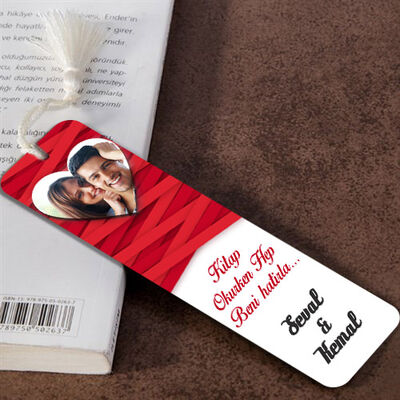 Sevgililere Özel Fotoğraflı Kitap Ayracı - 1