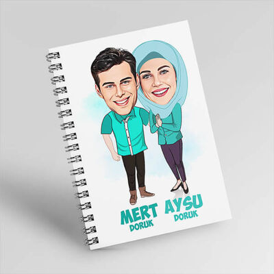 Sevgilim ve Ben Esprili Karikatürlü Defter - 1