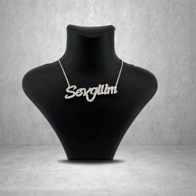 Sevgilim Yazılı Gümüş Kolye - 2
