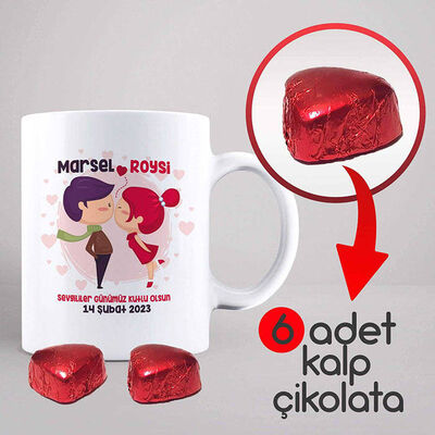 Sevgiliye Hediye Kalp Çikolatalı Bardak - 2