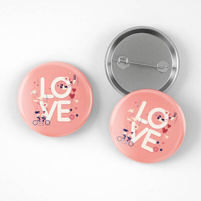 Sevgiliye Hediye Love Buton Rozet - 1