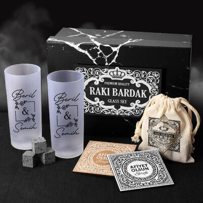 Sevgiliye Hediye Rakı Bardağı Seti Hediye Kutusu - 1