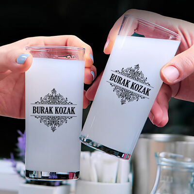 Sevgiliye Hediyelik Tasarım İkili Rakı Bardağı - 1