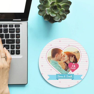 Sevgliler Günü Hediyesi Yuvarlak Mousepad - 3