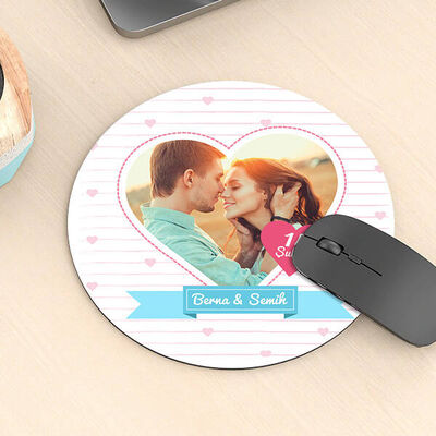 Sevgliler Günü Hediyesi Yuvarlak Mousepad - 4
