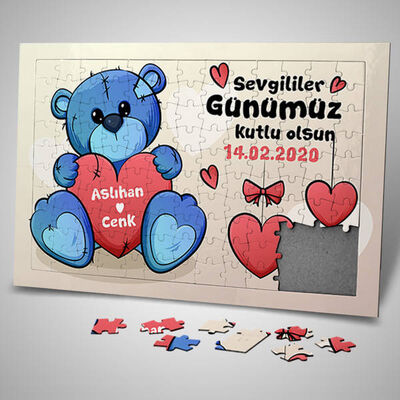 Sevimli Ayıcık Tasarımlı 130 Parça Puzzle - 1