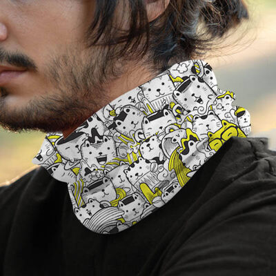 Sevimli Kedicikler Boyunluk Maske Bandana - 1