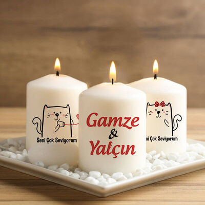 Sevimli Kedicikler İsimli Mum Seti - 1