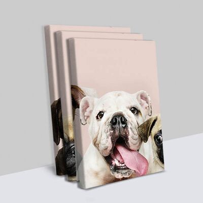 Sevimli Köpekler 3 Parçalı Kanvas Tablo - 2