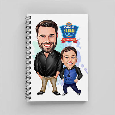 Şık Baba ve Oğlu Karikatürlü Defter - 1