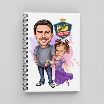 Şık Baba ve Prenses Kızı Karikatürlü Defter - 1
