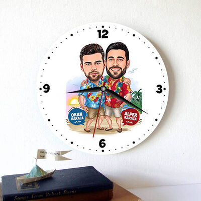 Sıkı Dostlar Karikatürlü Duvar Saati - 1