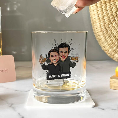 Sıkı Dostlar Karikatürlü Viski Bardağı - 2