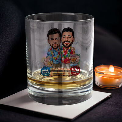 Sıkı Dostlar Karikatürlü Viski Kadehi Seti - 2