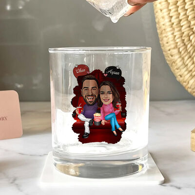 Sinema Sever Çiftler Karikatürlü Viski Kadehi - 3
