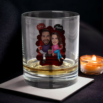 Sinema Sever Çiftler Karikatürlü Viski Kadehi Seti - 2