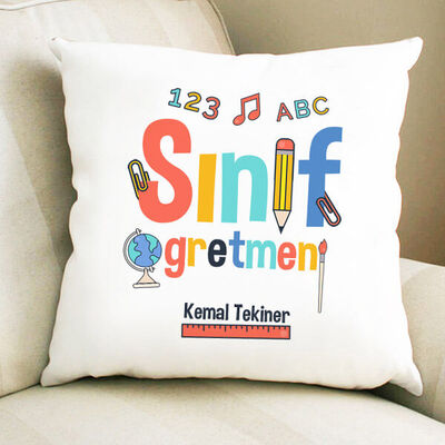 Sınıf Öğretmenine Hediye Kare Yastık - 1