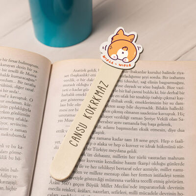 Şirin Kedicik İsimli Ahşap Kitap Okuma Ayracı - 3