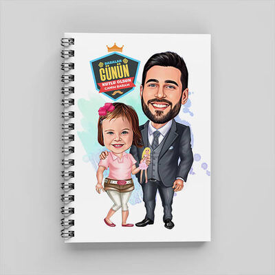 Şirin Kız ve Babası Karikatürlü Defter - 1