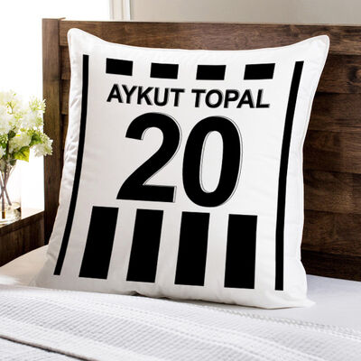 Siyah Beyaz Çubuklu Forma Yastık - 1